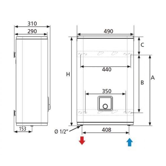 Boiler ATLANTIC Vertigo Steatite Wi-Fi 100, 80 liters