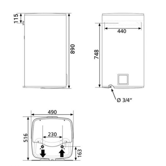 Boiler ATLANTIC Steatite Cube Wi-Fi 100 Silver
