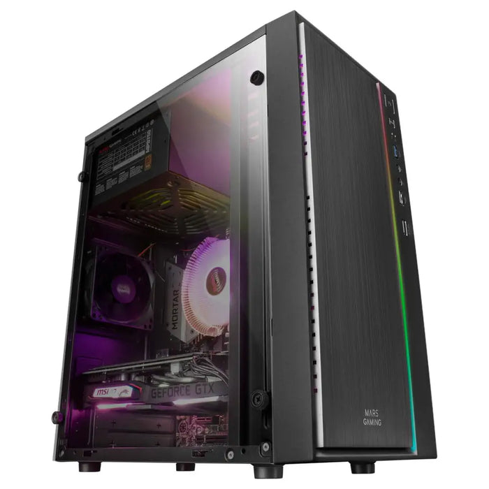 ATX Mini-tower Box Case Mars Gaming MCM Black - Компютър Мрежи и компоненти<<<Компютри| Електроника<<<BigBuy&&&Системни