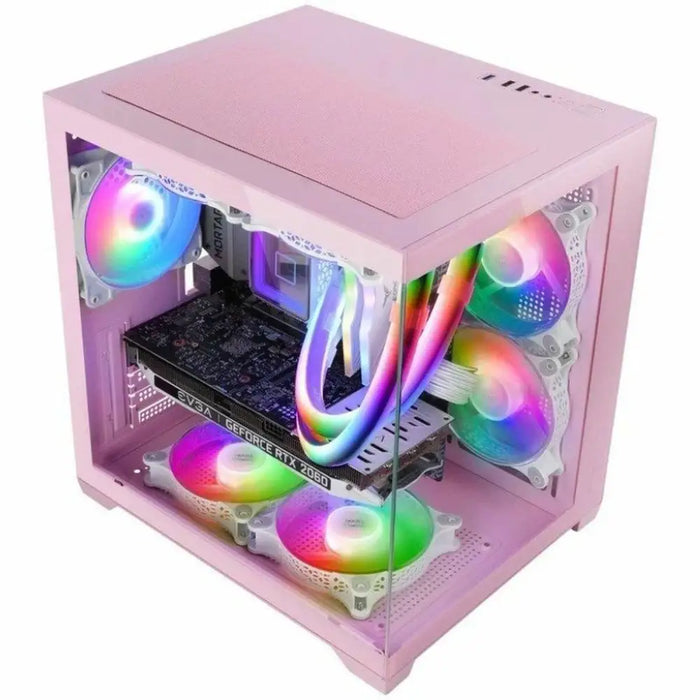 ATX Mini-tower Box Case Mars Gaming MCVIEW2P Pink - Компютър Мрежи и компоненти<<<Компютри|