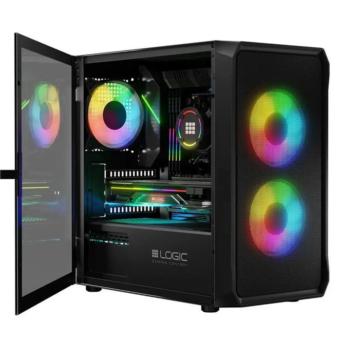 ATX Semi-tower Box Logic PORTOS ARGB Black - Системни Единици<<<Компютър Мрежи и компоненти<<<Компютри|