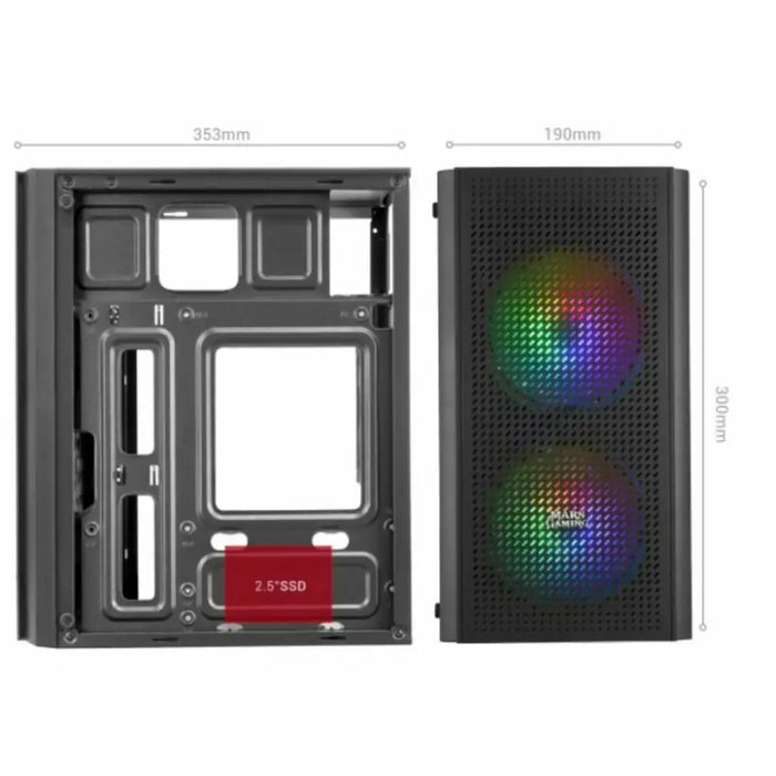 ATX Semi-tower Box Mars Gaming MC300 Black LED RGB RGB mATX - Компютър Мрежи и компоненти<<<Компютри|