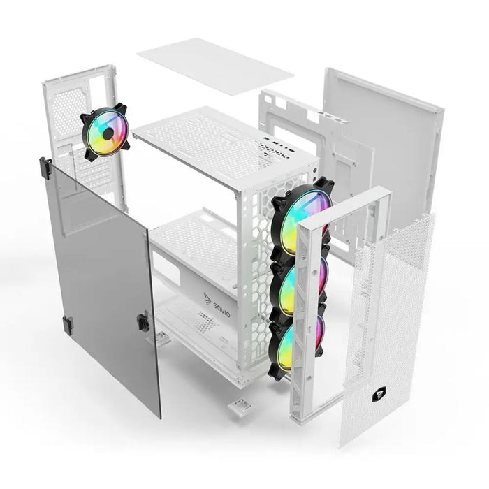ATX Semi-tower Box Savio RAPTOR WHITE X1 Black Multicolour - Системни Единици<<<Компютър Мрежи и компоненти<<<Компютри|