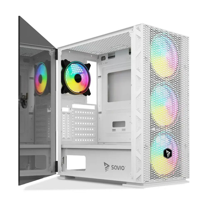 ATX Semi-tower Box Savio RAPTOR WHITE X1 Black Multicolour - Системни Единици<<<Компютър Мрежи и компоненти<<<Компютри|