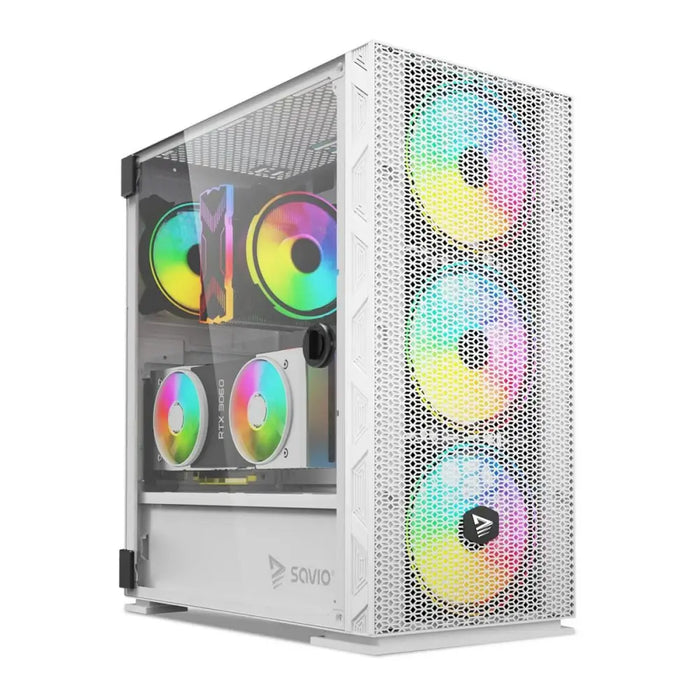 ATX Semi-tower Box Savio RAPTOR WHITE X1 Black Multicolour - Системни Единици<<<Компютър Мрежи и компоненти<<<Компютри|
