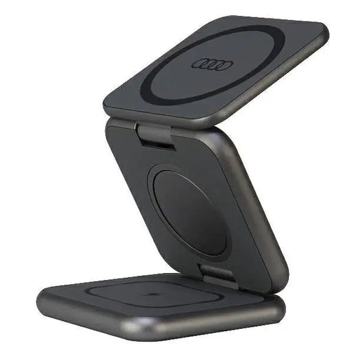 Audi Big Logo foldable inductive charger 3in1 - gray - Cell phone USB charger<<<HurtelXML