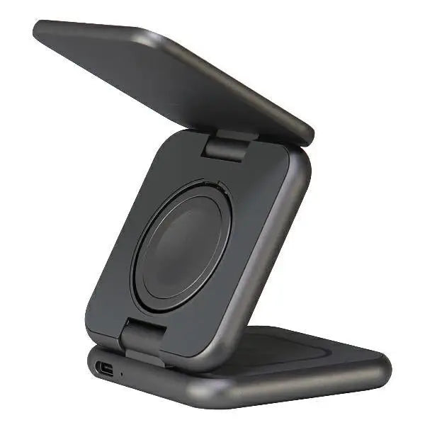 Audi Big Logo foldable inductive charger 3in1 - gray - Cell phone USB charger<<<HurtelXML