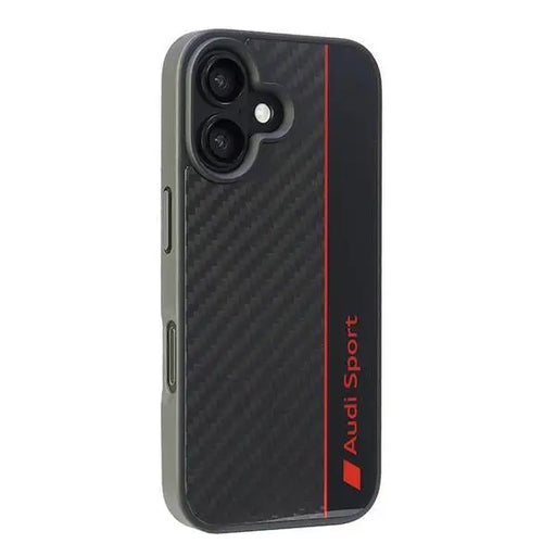 Audi Carbon Fiber Stripe Case for iPhone 16 6.1’’ - Black - Cell phone cases and covers<<<HurtelXML