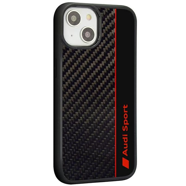 Audi Carbon Fiber Stripe iPhone 14 6.1’’ black/black hardcase AUS-TPUPCIP14-R8/D1-BK - Cell phone cases