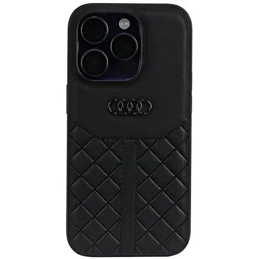 Audi Genuine Leather iPhone 14 Pro 6.1’’ black/black hardcase AU-TPUPPCIP14P-Q8/D1-BK - Cell phone cases