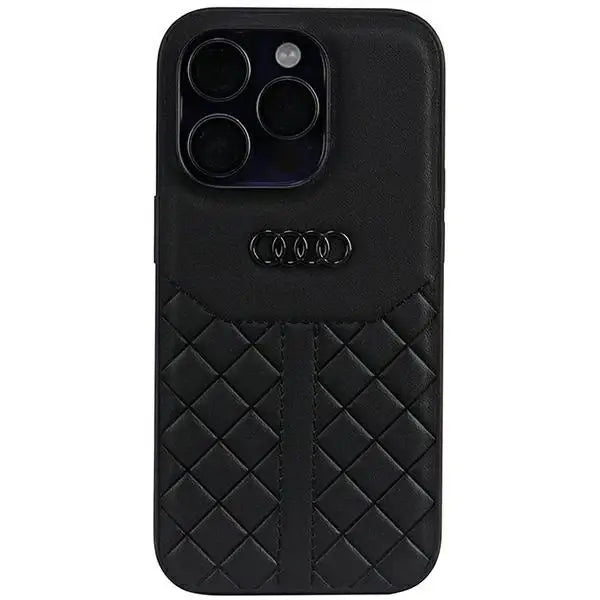 Audi Genuine Leather iPhone 14 Pro 6.1’’ black/black hardcase AU-TPUPPCIP14P-Q8/D1-BK - Cell phone cases