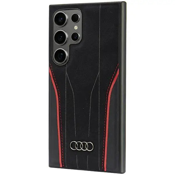 Audi Genuine Leather MagSafe S24 Ultra S928 black-red hardcase AU-TPUPCS24U-R8/D3-RD - Cell phone cases