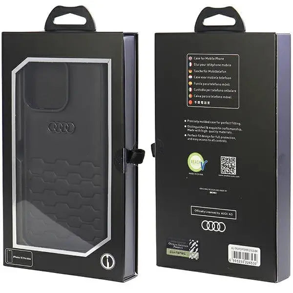 Audi GT Synthetic Leather case for iPhone 15 Pro Max - black - Cell phone cases and covers<<<HurtelXML