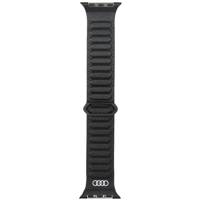 Audi Logo Genuine Leather Magnetic Ring Strap for Apple Watch 44 / 45 / 46 / 49 mm - Black - Other cell phone