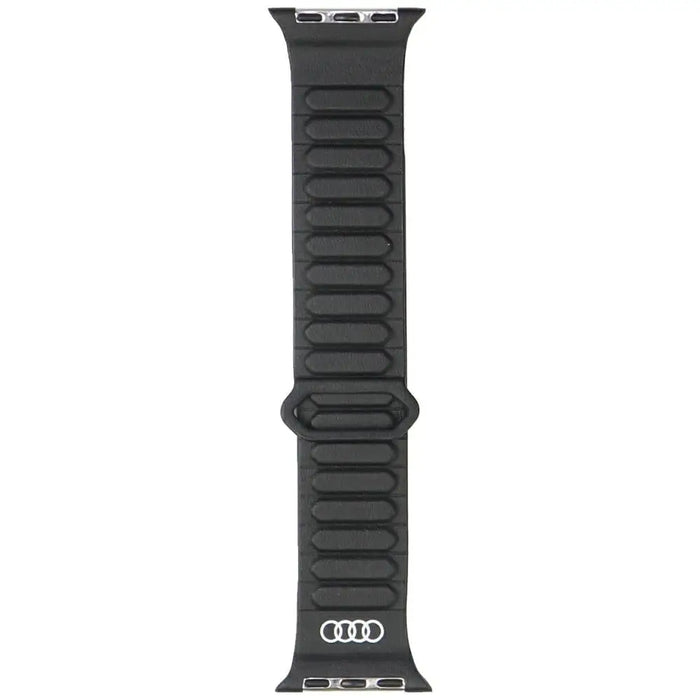 Audi Logo Synthetic Leather Magnetic Ring Strap for Apple Watch 40/41/42 mm - Black - Other cell phone