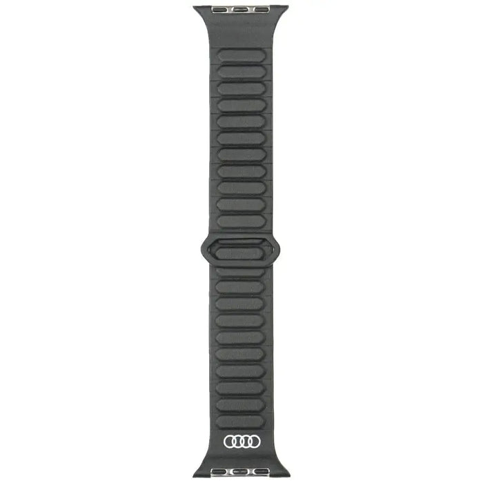 Audi Logo Synthetic Leather Magnetic Ring Strap for Apple Watch 44/45/46/49 mm - Black - Other cell phone