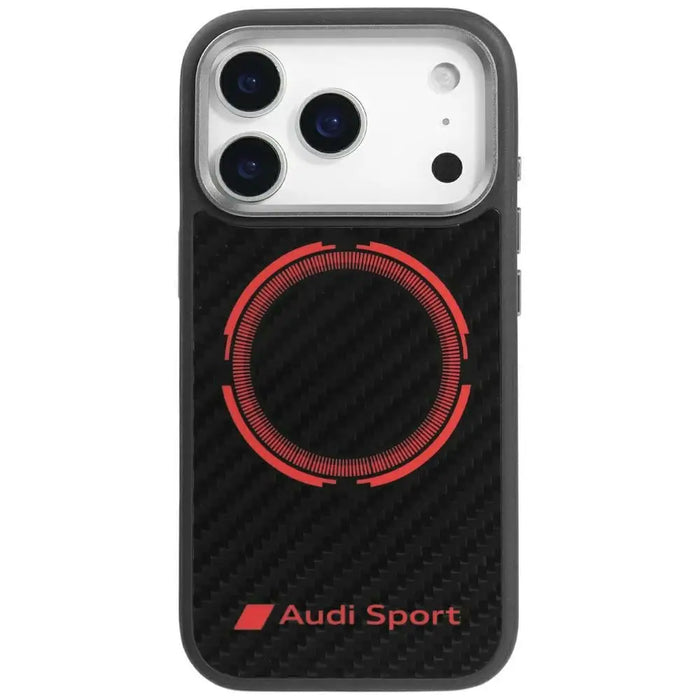Audi RSQ Carbon Fiber Sport Red Circle MagSafe Case for iPhone 17 Pro - Black - Cell phone cases and covers<<<HurtelXML