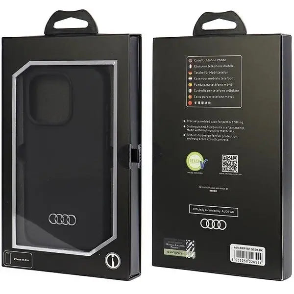 Audi Silicone Case for iPhone 15 Pro - black - Cell phone cases and covers<<<HurtelXML