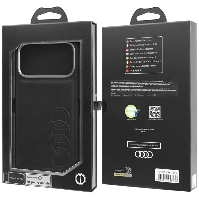 Audi TT Synthetic Leather MagSafe Case for iPhone 17 Pro Max - Black - Cell phone cases and covers<<<HurtelXML