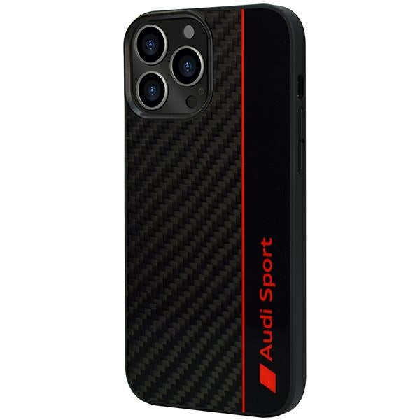 Audi Carbon Fiber Stripe iPhone 13 Pro Max 6.7" black/black hardcase AUS-TPUPCIP13PM-R8/D1-BK