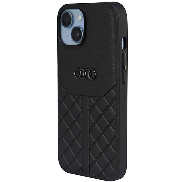 Audi Genuine Leather iPhone 14 6.1" black/black hardcase AU-TPUPPCIP14-Q8/D1-BK