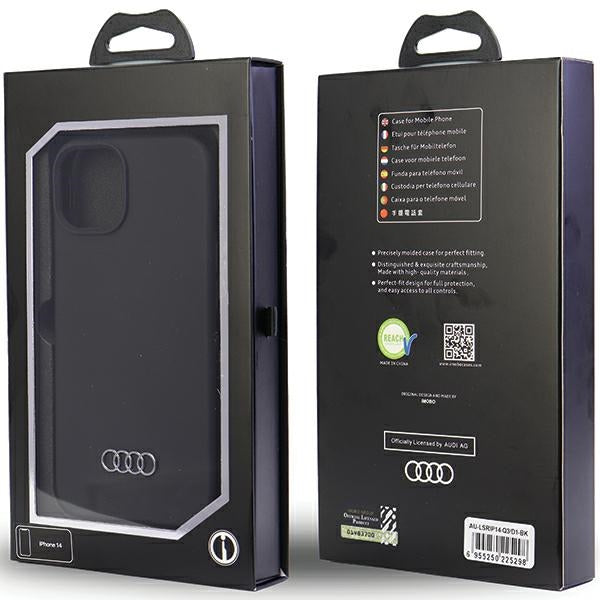 Audi Silicone Case iPhone 14 6.1" black/black hardcase AU-LSRIP14-Q3/D1-BK
