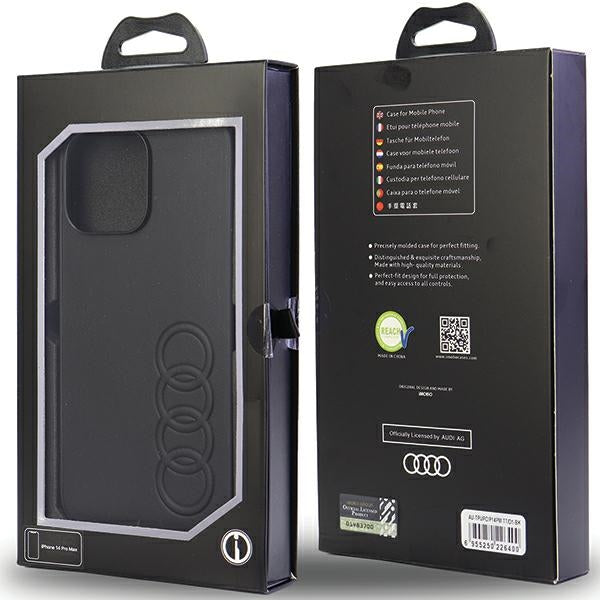 Audi Synthetic Leather iPhone 14 Pro Max 6.7" black/black hardcase AU-TPUPPCIP14PM-TT/D1-BK