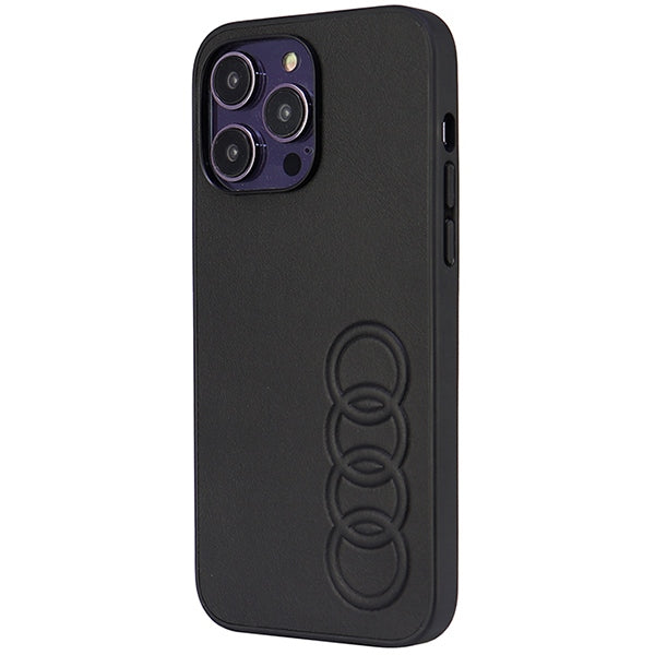Audi Synthetic Leather iPhone 14 Pro Max 6.7" black/black hardcase AU-TPUPPCIP14PM-TT/D1-BK