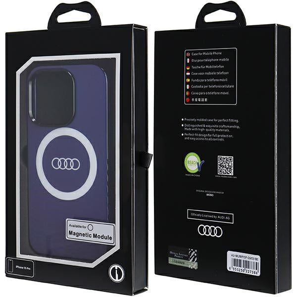 Audi IML Big Logo MagSafe case for iPhone 15 Pro - blue