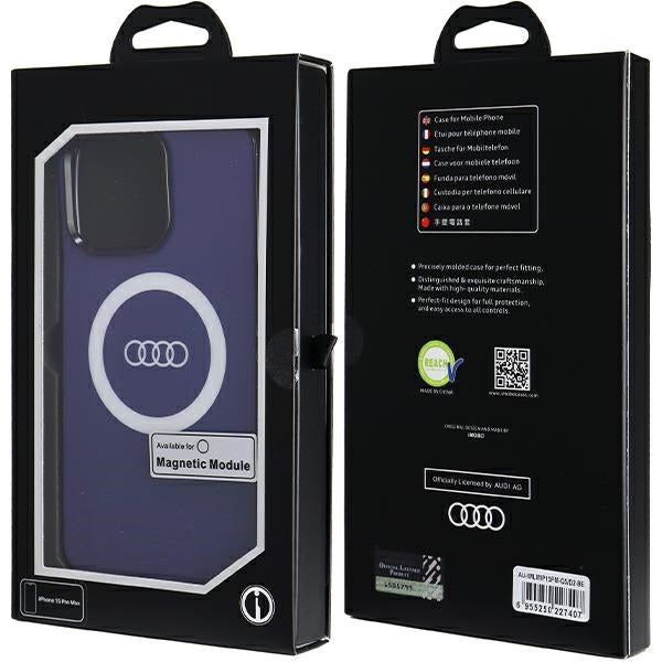 Audi IML Big Logo MagSafe case for iPhone 15 Pro Max - blue