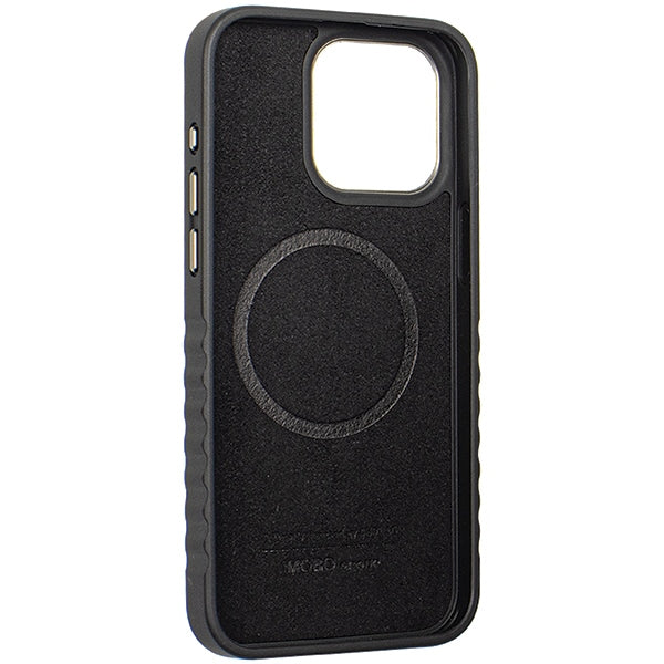 Audi Genuine Leather case with MagSafe for iPhone 15 Pro - black and red