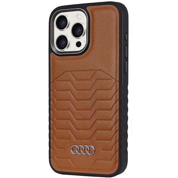Audi Synthetic Leather case with MagSafe for iPhone 14 Pro - brown