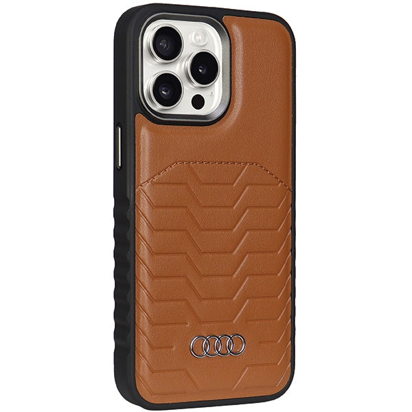 Audi Synthetic Leather case with MagSafe for iPhone 14 Pro Max - brown