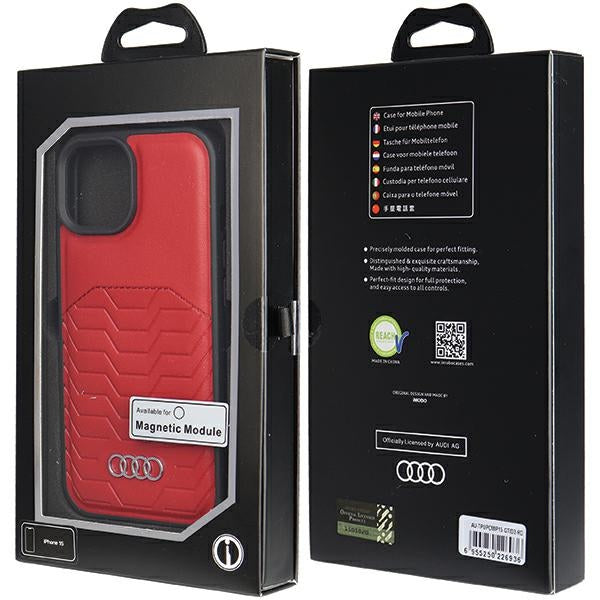 Audi Synthetic Leather case with MagSafe for iPhone 15 / 14 / 13 - red