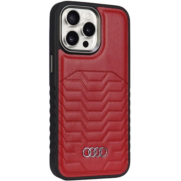 Audi Synthetic Leather case with MagSafe for iPhone 15 Pro - red