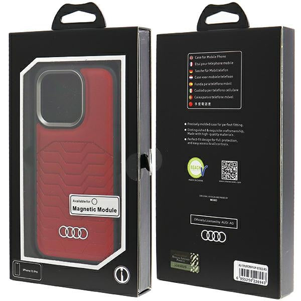 Audi Synthetic Leather case with MagSafe for iPhone 15 Pro - red