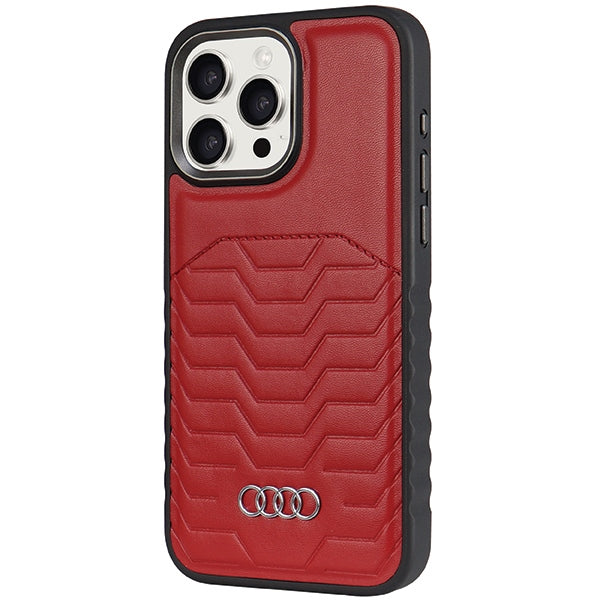 Audi Synthetic Leather case with MagSafe for iPhone 15 Pro - red