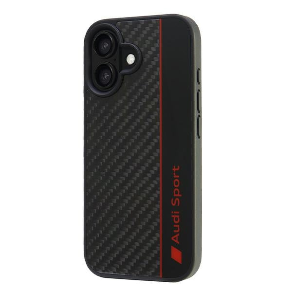 Audi Carbon Fiber Stripe Case for iPhone 16 6.1" - Black