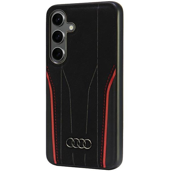 Audi Genuine Leather MagSafe S24 S921 black-red hardcase AU-TPUPCS24-R8/D3-RD