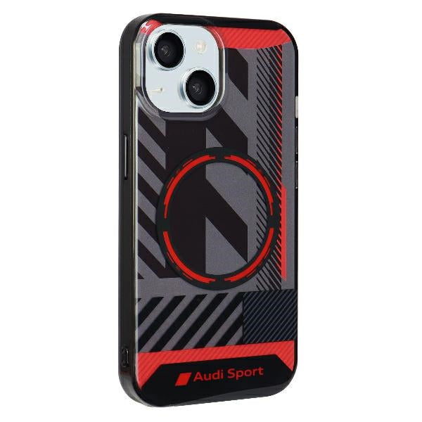 Audi IML Sport MagSafe Case iPhone 15 / 14 Plus Plus 6.7" black/black hardcase AU-IMLMIP15M-RSQ/D2-BK