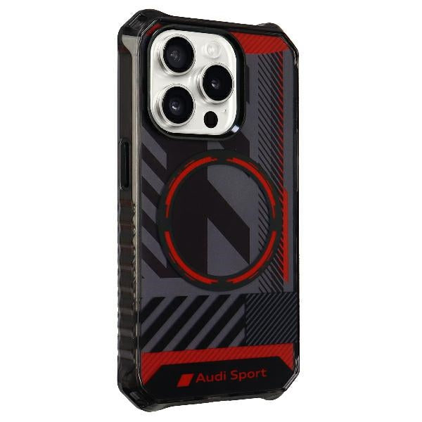 Audi IML Sport MagSafe Case iPhone 15 Pro Max 6.7" black/black hardcase AU-IMLMIP15PM-RSQ/D2-BK