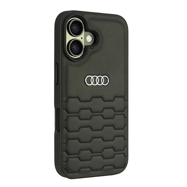Audi Synthetic Leather iPhone 16 6.1" black/black hardcase AU-TPUPCIP16-GT/D2-BK