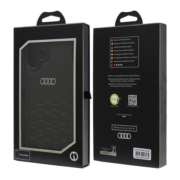 Audi Synthetic Leather iPhone 16 Plus 6.7" black/black hardcase AU-TPUPCIP16M-GT/D2-BK