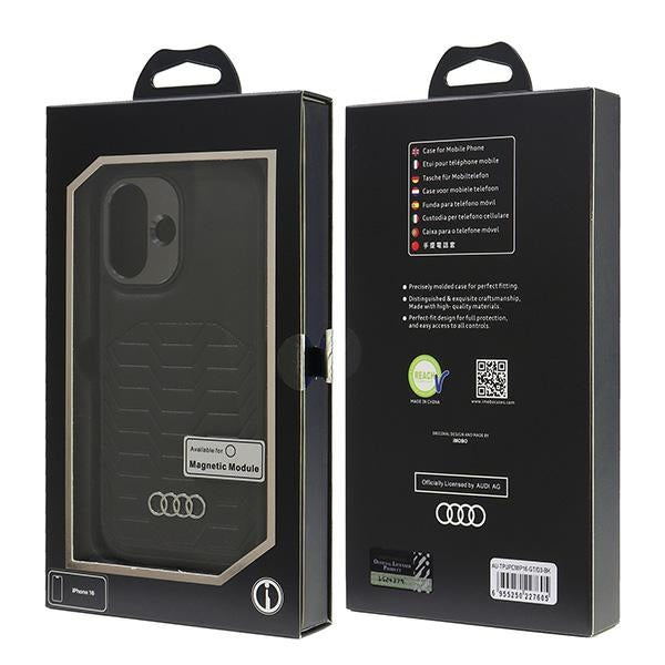 Audi Synthetic Leather MagSafe iPhone 16 6.1" black/black hardcase AU-TPUPCMIP16-GT/D3-BK