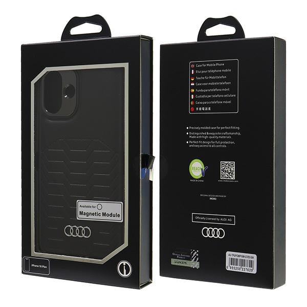 Audi Synthetic Leather MagSafe iPhone 16 Plus 6.7" black/black hardcase AU-TPUPCMIP16M-GT/D3-BK