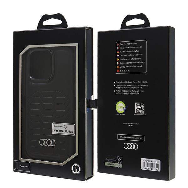 Audi Synthetic Leather MagSafe iPhone 16 Pro 6.3" black/black hardcase AU-TPUPCMIP16P-GT/D3-BK