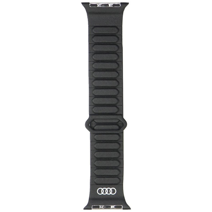 Audi Logo Synthetic Leather Magnetic Ring Strap for Apple Watch 40/41/42 mm - Black
