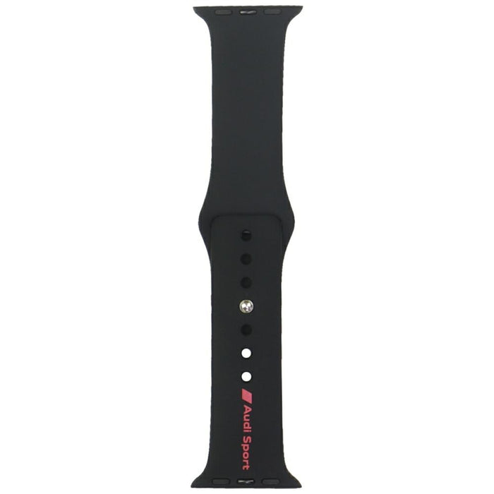 Audi Sport Red Logo Silicone Watch Strap for Apple Watch 40 / 41 / 42 mm - black