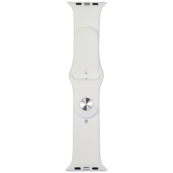 Audi Sport Red Logo Silicone Watch Strap for Apple Watch 44 / 45 / 46 / 49 mm - white