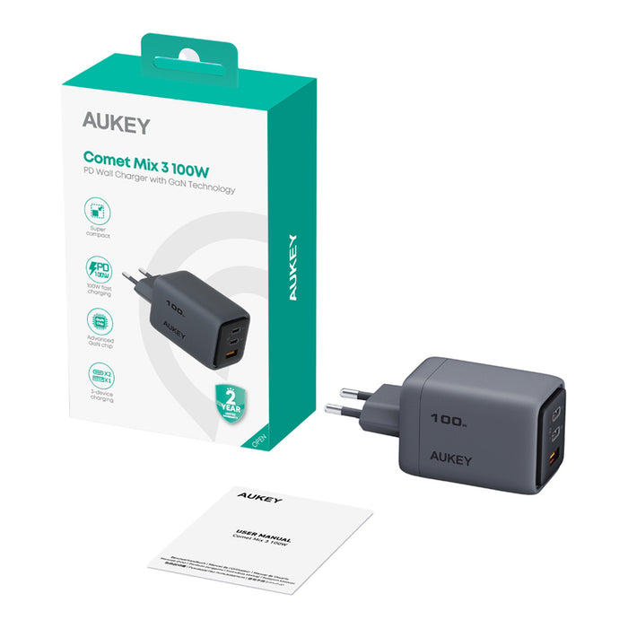 AUKEY Comet Mix 3 100W PD PA-C5 GaN Laptop Charger